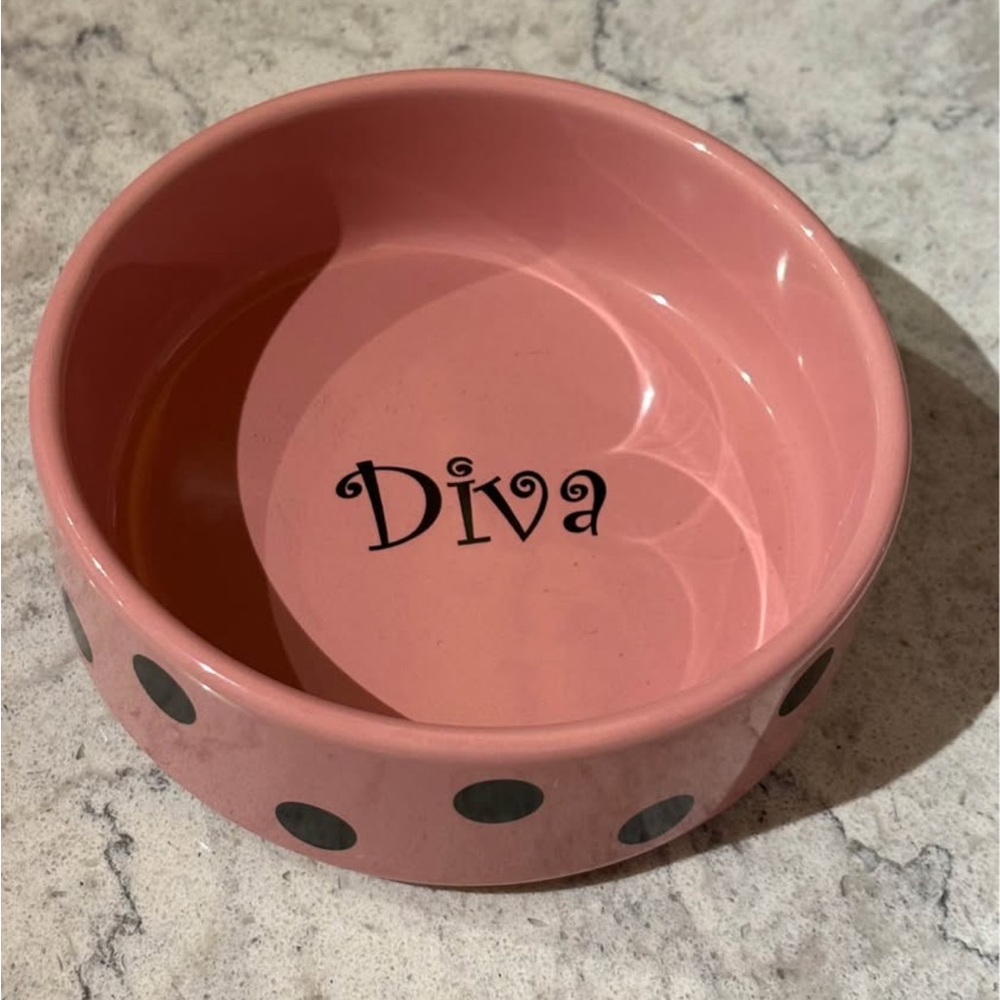 Diva Pink and Black Polka Dot Bowl D5.5”